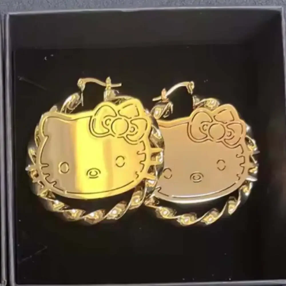 Hello Kitty Gold Hoop Earrings 6885